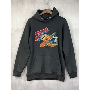 Tony‎ Taylor Hoodie Mens Large Chenille Stitch Graphic Pullover Streetwear Indie